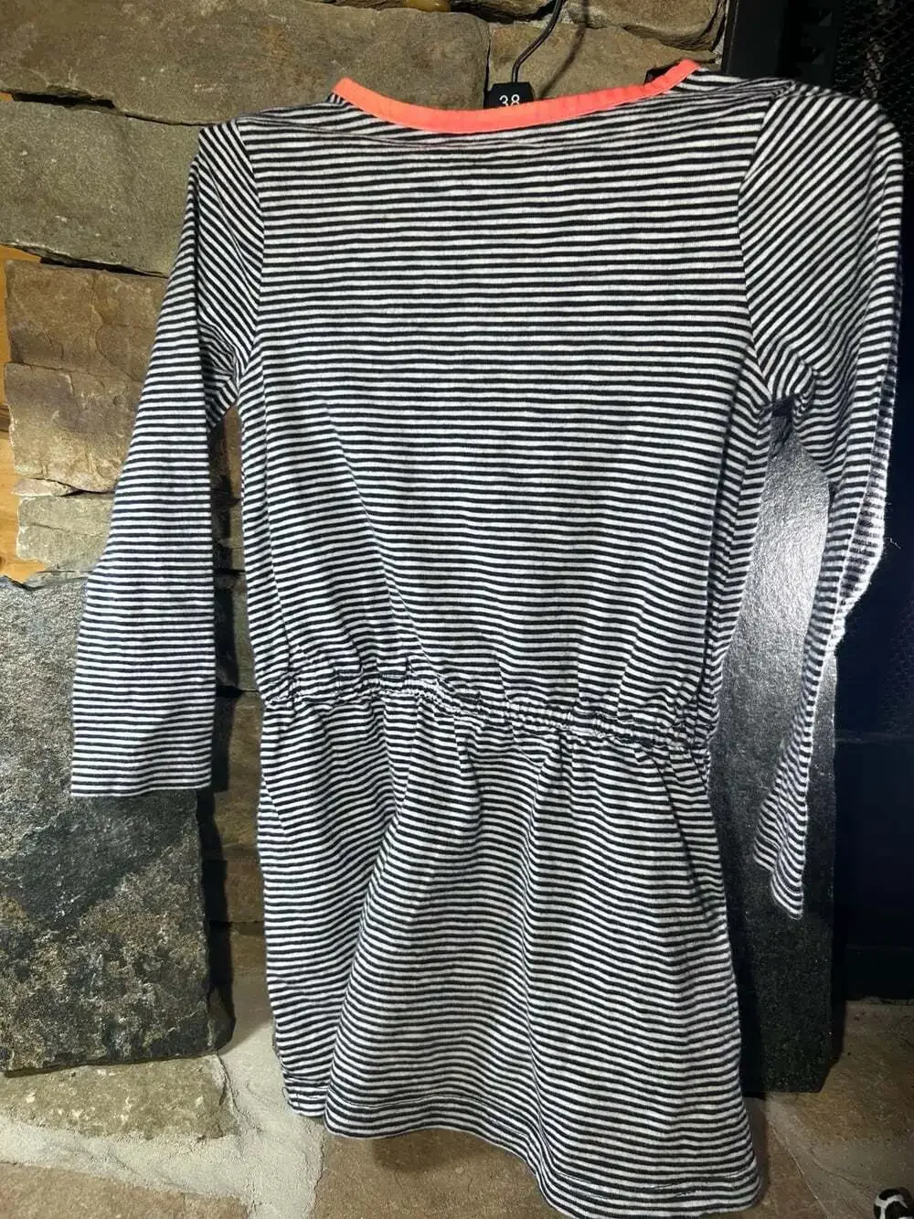 Osh Kosh Dress black or blue striped & white size 4T cotton